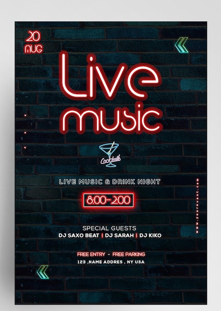 Live Music Party Event Instagram Banner Flyer Design