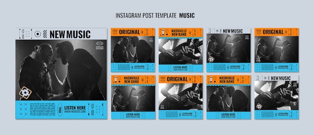 PSD modello di post di instagram per spettacoli di musica dal vivo
