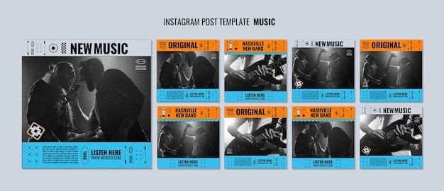 Шаблон постов в instagram с живой музыкой