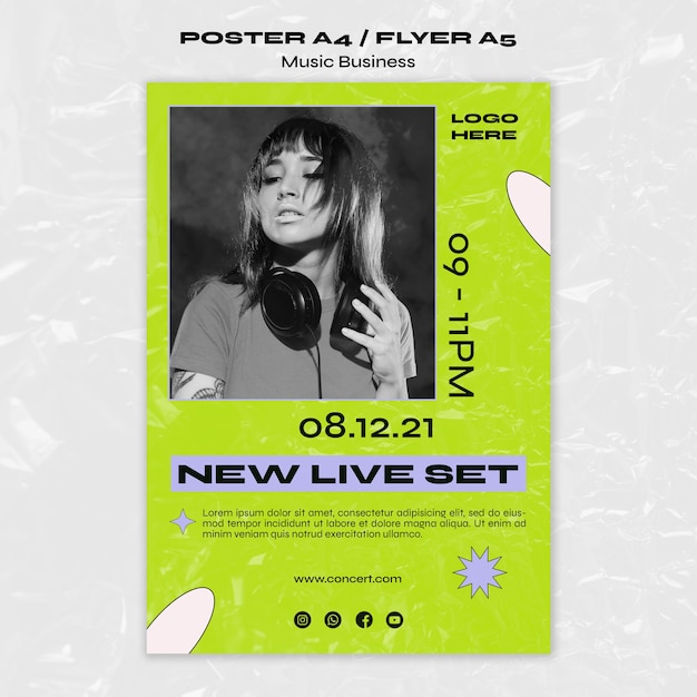 PSD live music show poster template