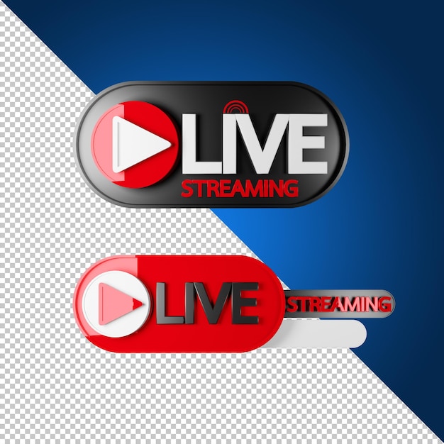 Live stream teken in 3d-rendering geïsoleerd