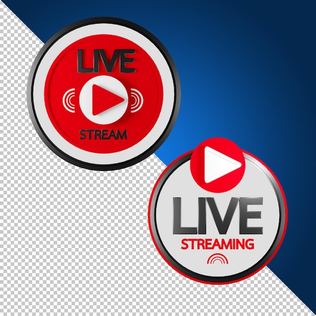 LIVE stream teken in 3D-rendering geïsoleerd