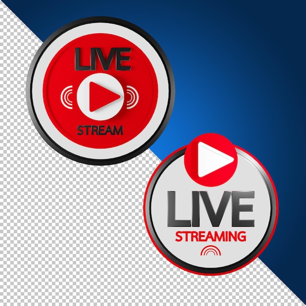 Live stream teken in 3d-rendering geïsoleerd