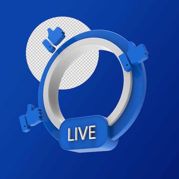 PSD live streaming 3d-badge geïsoleerde rendering