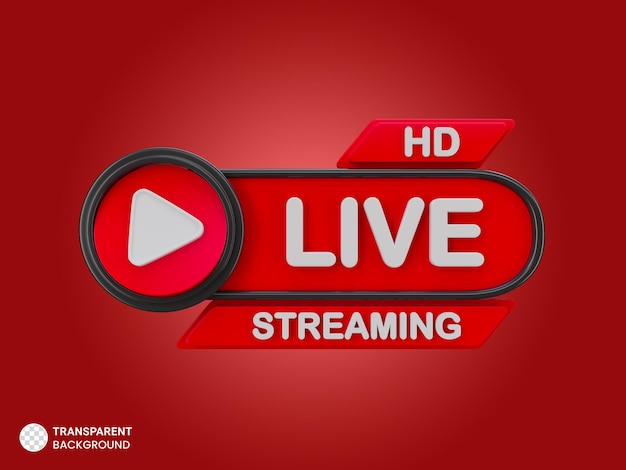 PSD live streaming 3d badge isolated icon