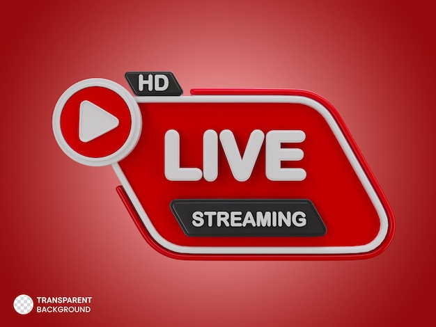 PSD icona isolata del distintivo 3d in live streaming