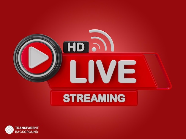 Live streaming 3d badge isolated icon