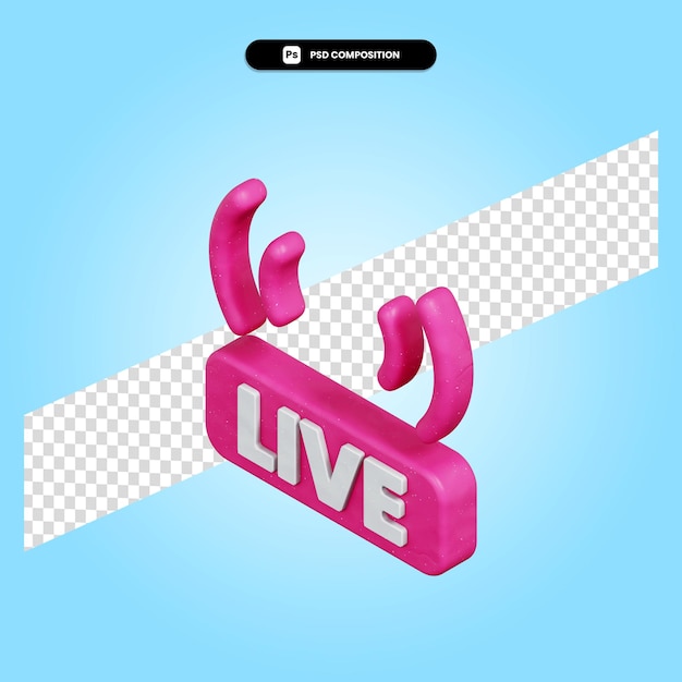 Live streaming 3d render illustration isolated