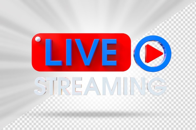 PSD live streaming 3d render