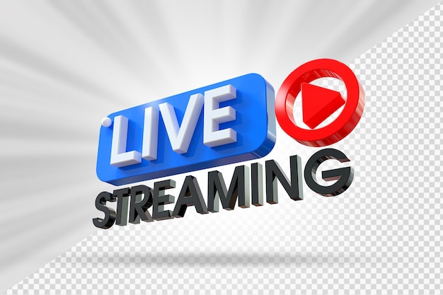 PSD live streaming 3d render