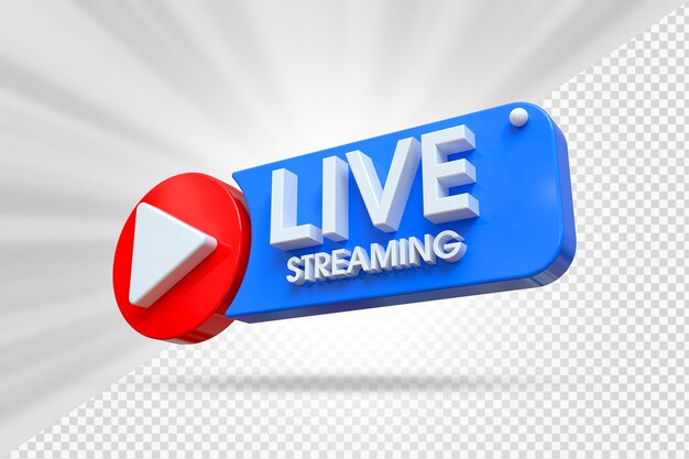 PSD live streaming 3d render