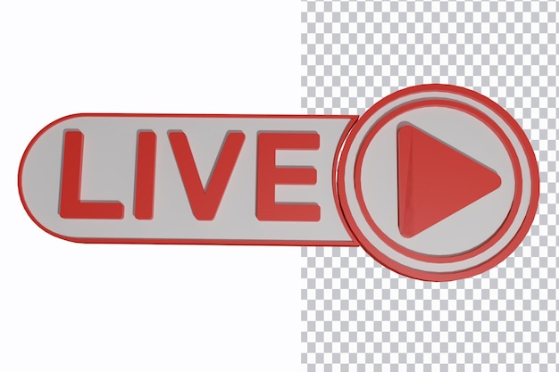 Live streaming 3d text icon render psd