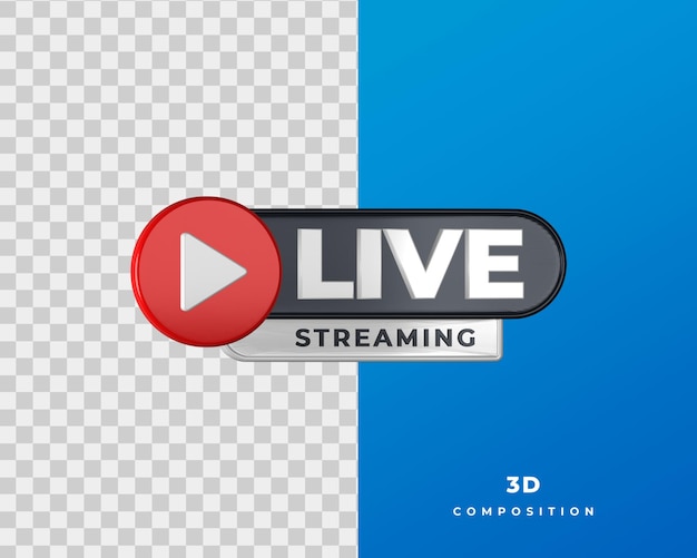 Live streaming pictogram 3D-rendering