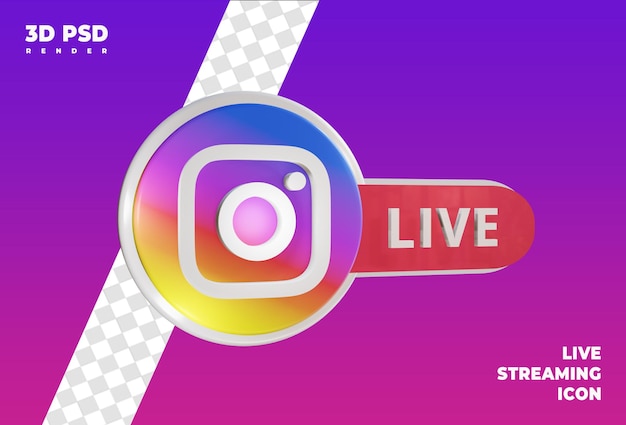 PSD live streaming render icon badge isolated