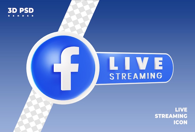 PSD live streaming render icon badge isolated