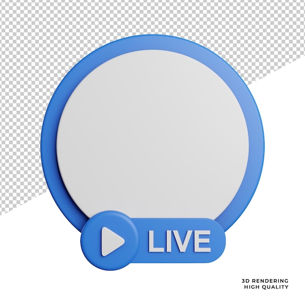 Live Streaming Social Media front view icon 3d rendering illustration on transparent background