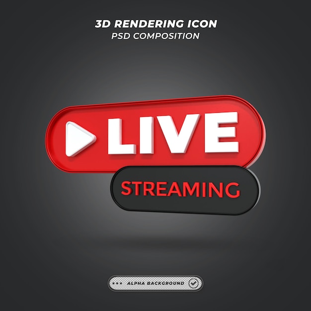 live video streaming Element in 3d rendering