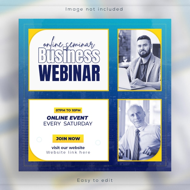 PSD live webinar corporate business social media banner template and online conference instagram post