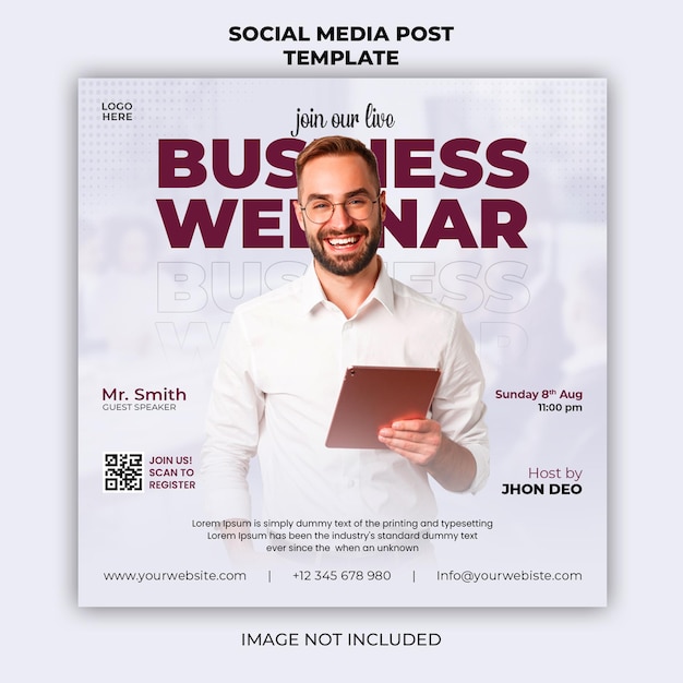 PSD live webinar and corporate social media post banner template