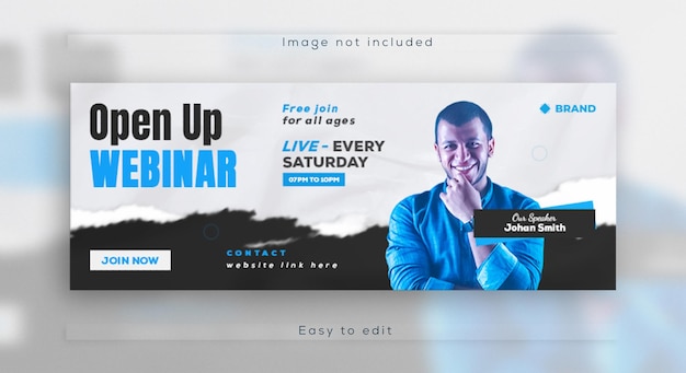 Live webinar online business conference web banner and facebook cover template design