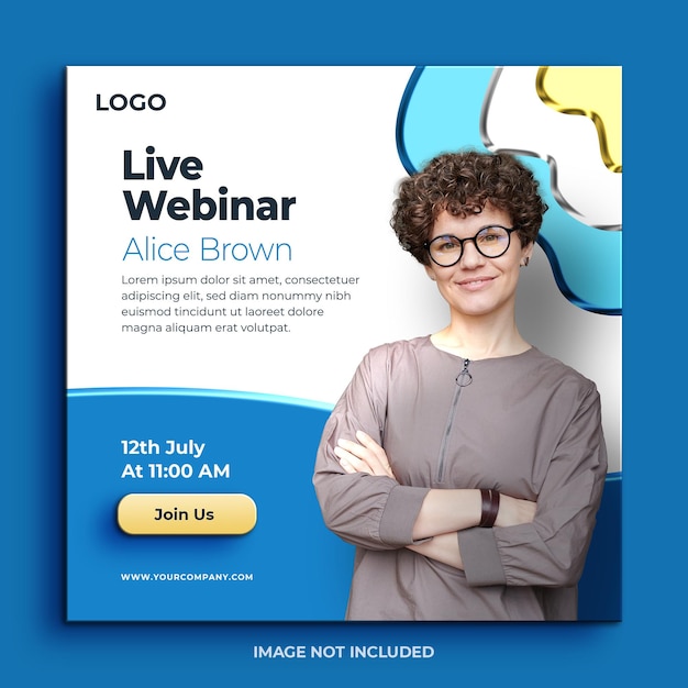 PSD live webinar template design