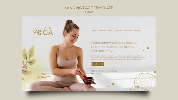 PSD live yoga landing page template