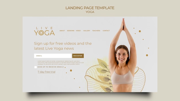 Live yoga landing page