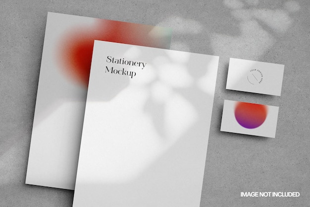 Lively shadows stationery mockup