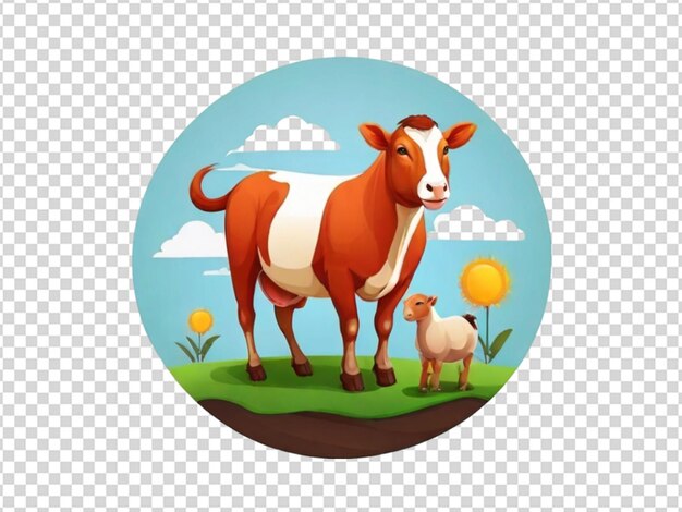 PSD livestock protection icon save farm animal on transparent background