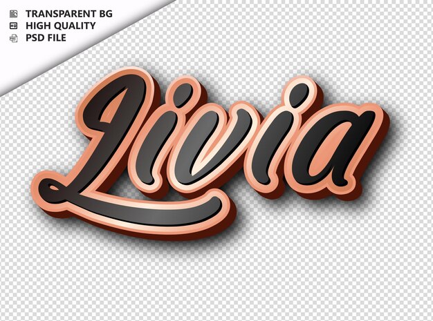 PSD livia typography text bronze black psd transparent