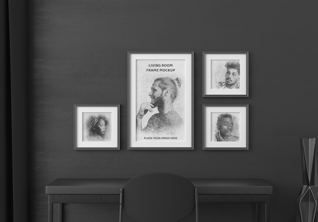 PSD living room frames mockup