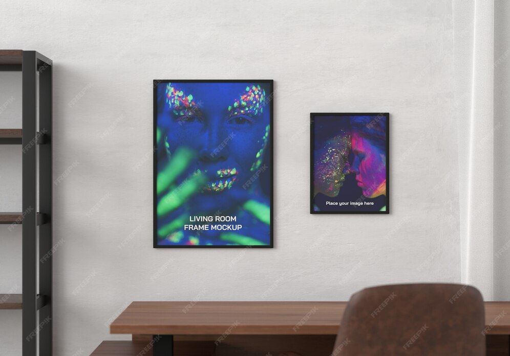 Premium PSD | Living room frames mockup