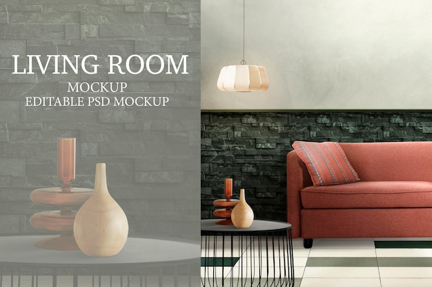 PSD mockup interno soggiorno psd interior design contemporaneo