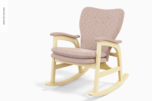 living room rocking chair mockup, right view