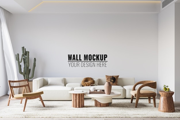 Living Room Wall Mockup