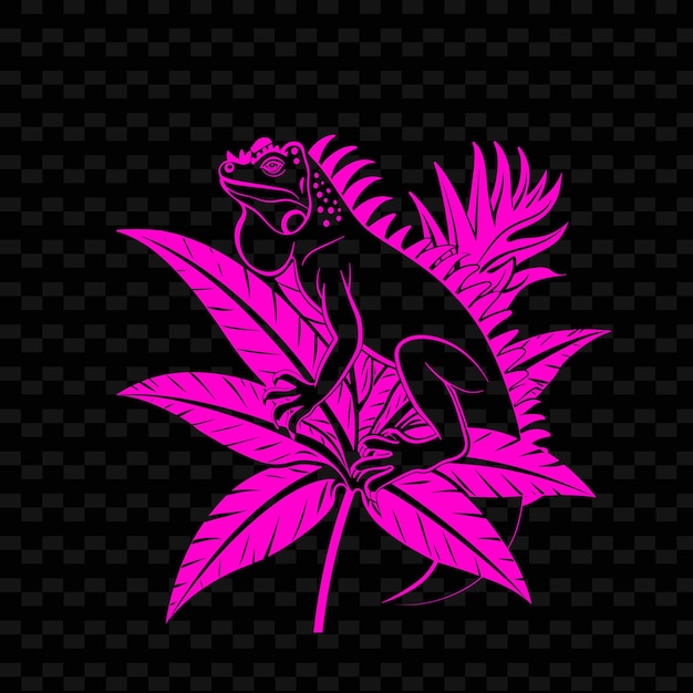 PSD lizard on a flower with a black background