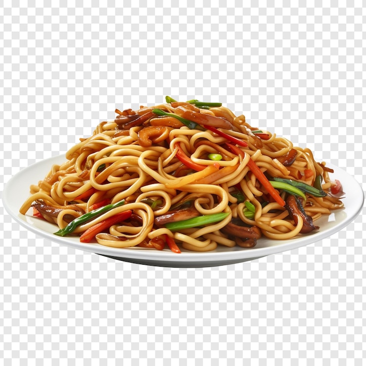 PSD lo mein isolated on transparent background