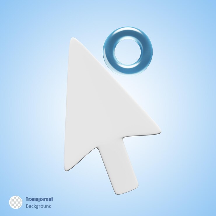 PSD loading cursor arrow in 3d render design