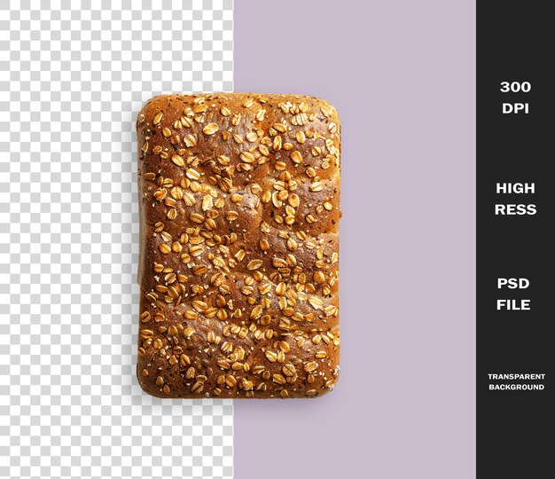 PSD a loaf of bread with seeds and a square of seeds on it