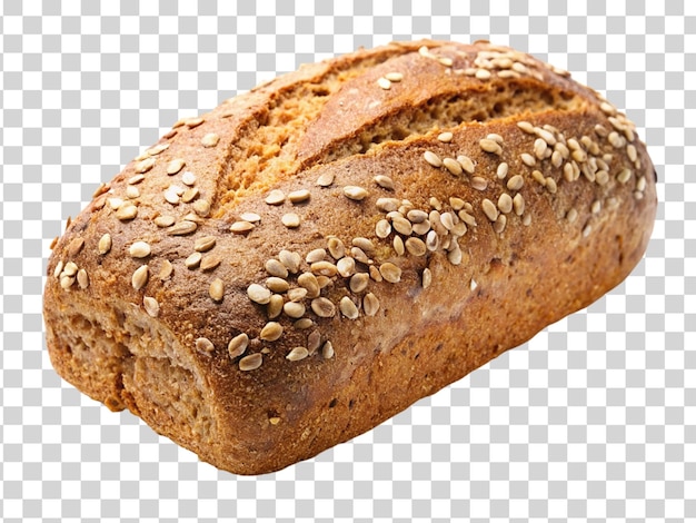 Loaf of bread with sesame seeds isolated on transparent background