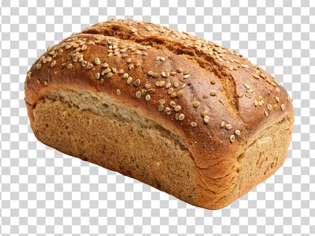 Loaf of bread with sesame seeds isolated on transparent background