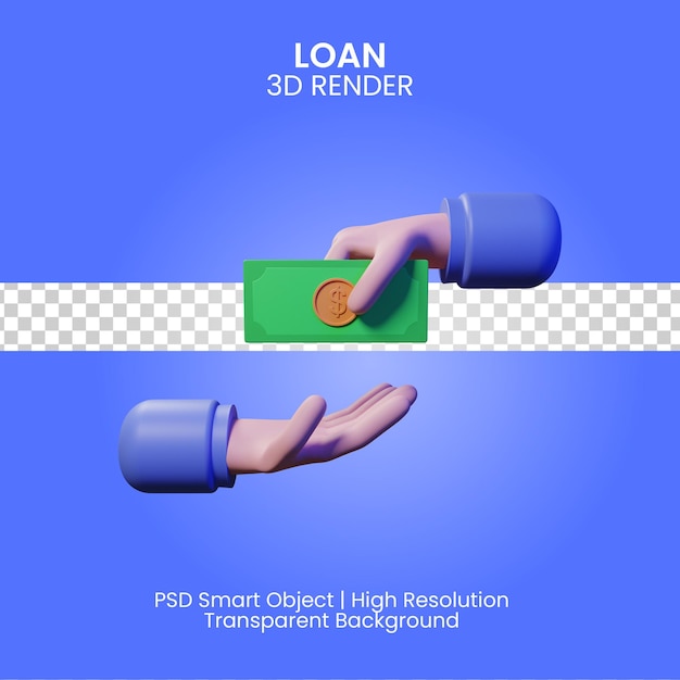 Loan 3d icon render isolated