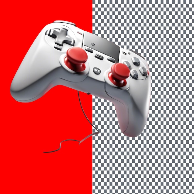 loating Cartoon Game Controller Render Isolated on Transparent Background