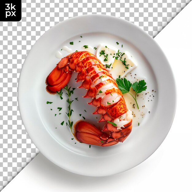 PSD a lobster dish with a crab on the side