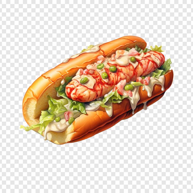 Lobster roll isolated on transparent background