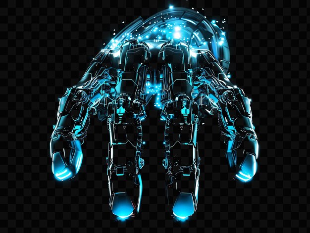 PSD a lobsters hand with a blue glow