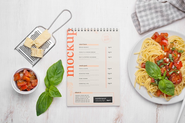 Cibi locali con design di menu mockup