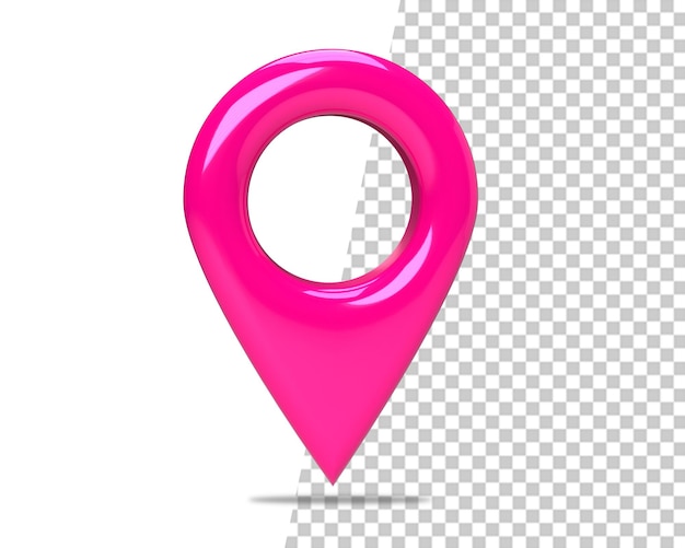 Locatie pin 3d roze pictogram