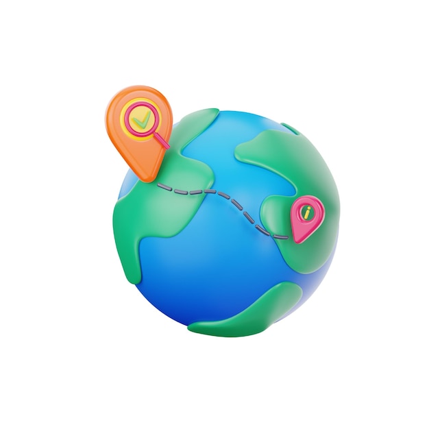 PSD location 3d icon for ecology and earth