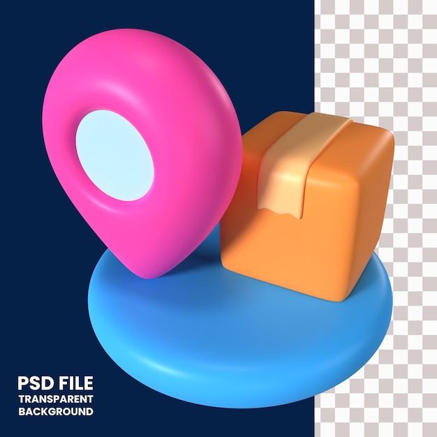 PSD Местоположение 3d иллюстрации значок